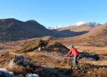 Biking snowy Scottish Highlands